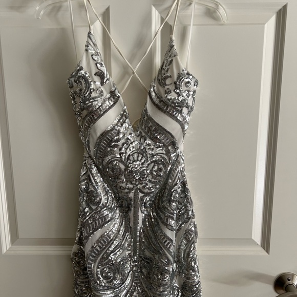 Windsor Dresses & Skirts - Windsor Silver Sequin Strappy Dress